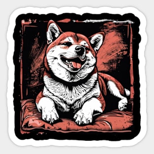 Retro Art Shiba Inu Dog Lover Sticker